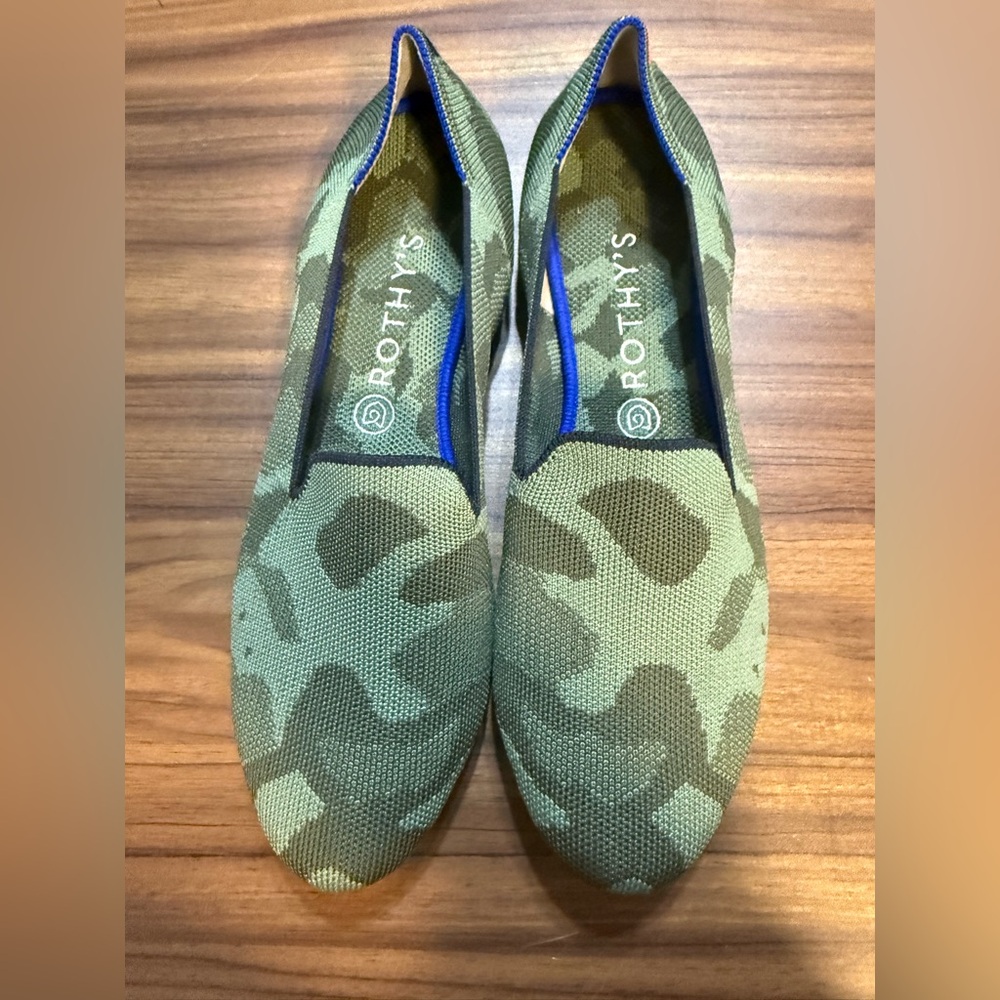 Rothy’s The Loafer in Olive Camo 10.5